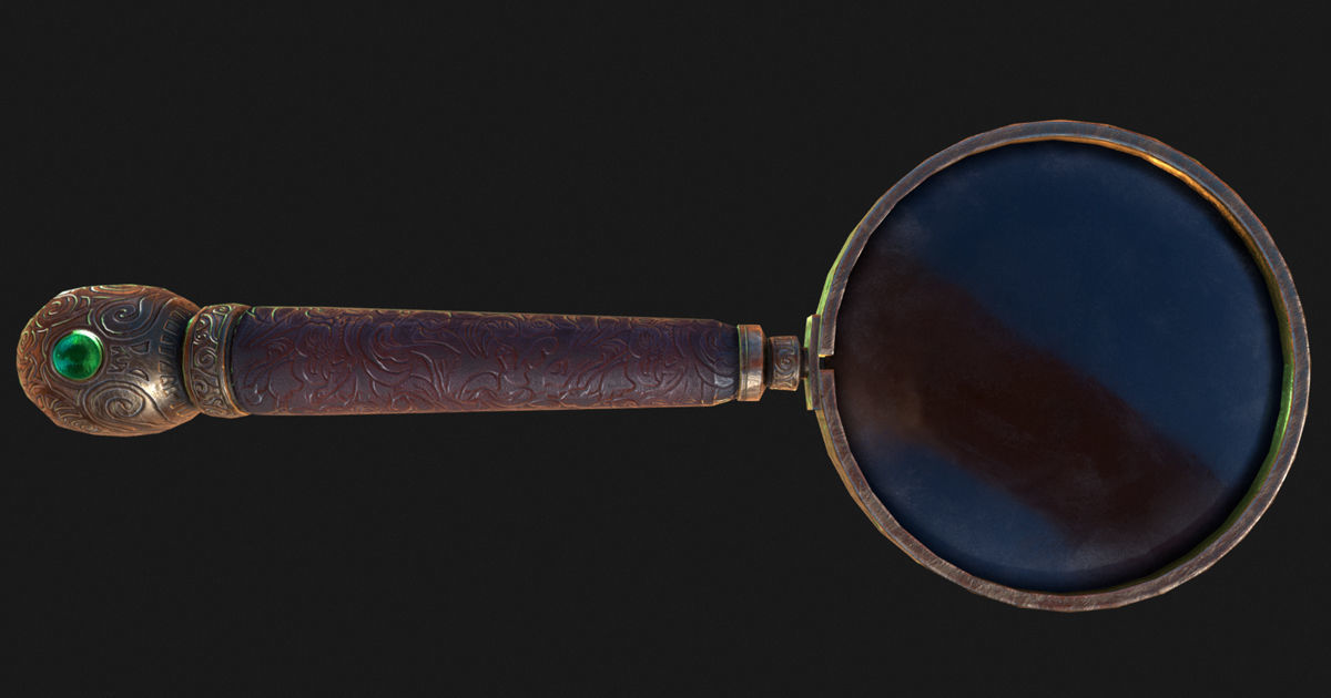 Magnifying Glass Low-poly 3D model_8