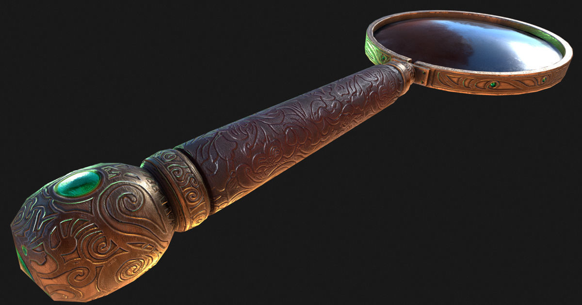 Magnifying Glass Low-poly 3D model_9