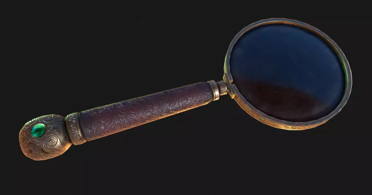 Magnifying Glass Low-poly 3D model_0