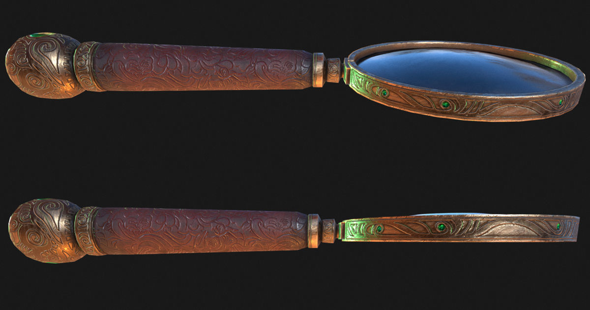 Magnifying Glass Low-poly 3D model_1