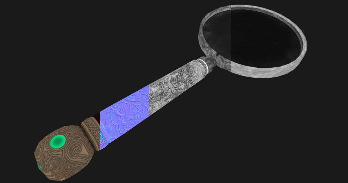 Magnifying Glass Low-poly 3D model_15