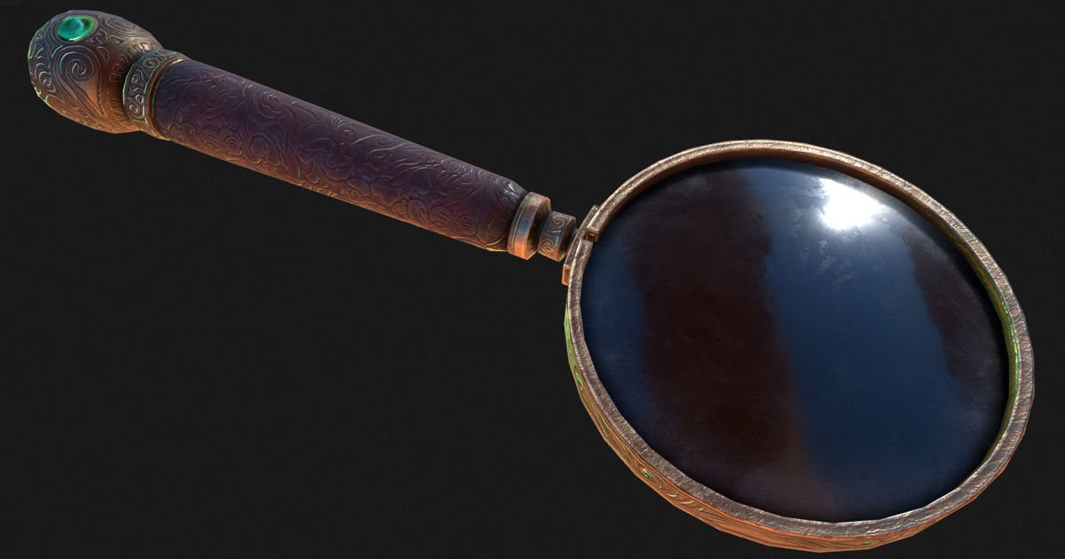 Magnifying Glass Low-poly 3D model_13