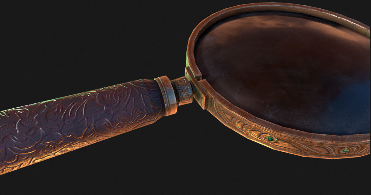 Magnifying Glass Low-poly 3D model_11