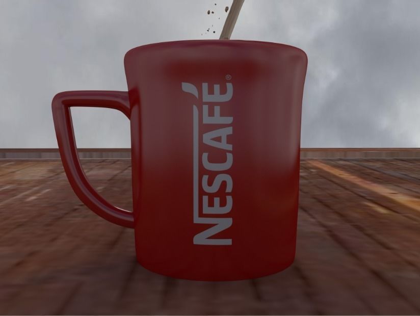 Nescafe coffee cup Free 3D model_5