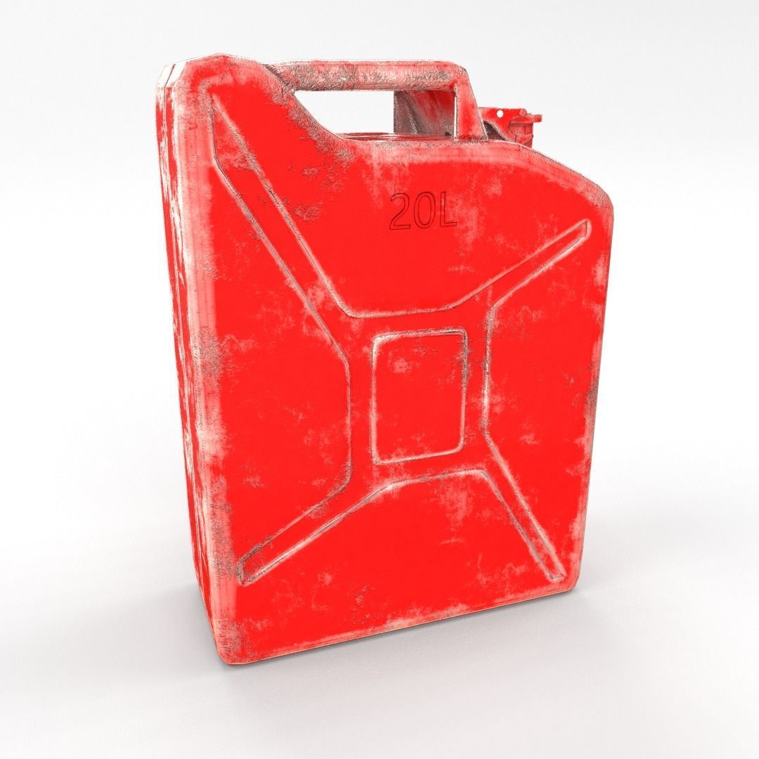 Jerry Can 2 Worn PBR Low-poly 3D model_3
