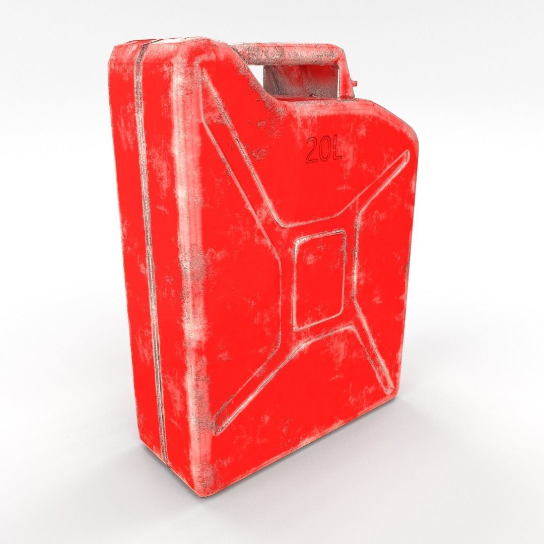 Jerry Can 2 Worn PBR Low-poly 3D model_2