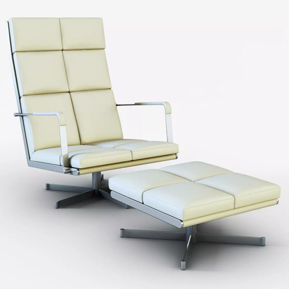 Armchair GILBERT High Back Chair and Pouf 3D model