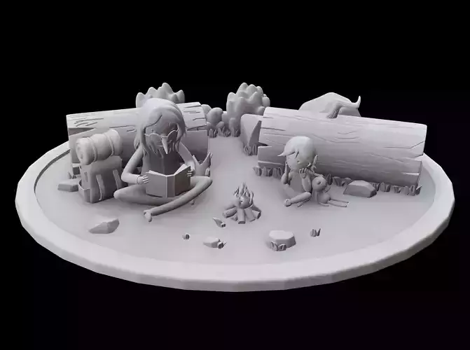 Adventure Time - Simon and Marceline Diorama 3D print model