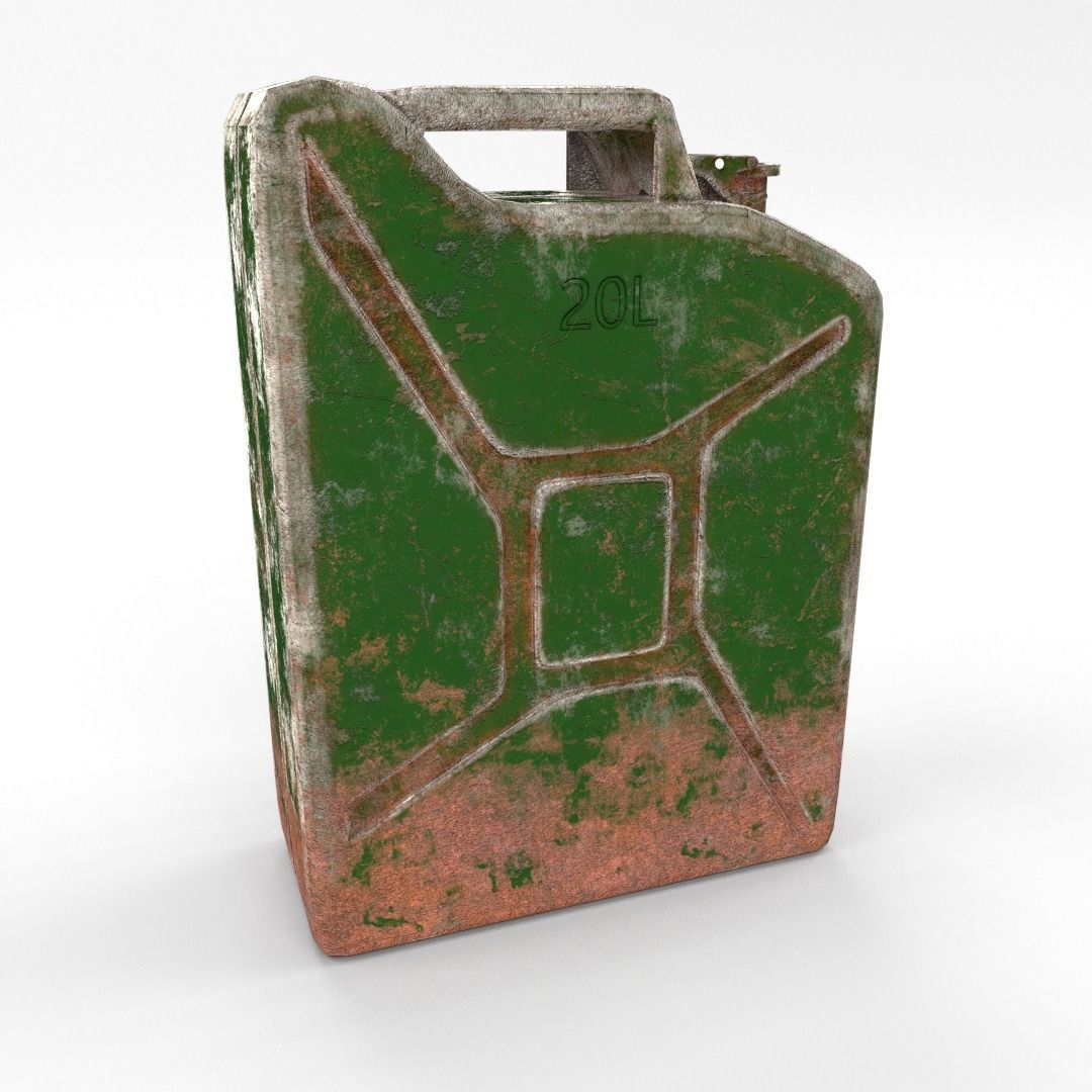 Jerry Can Weathered PBR Low-poly 3D model_3