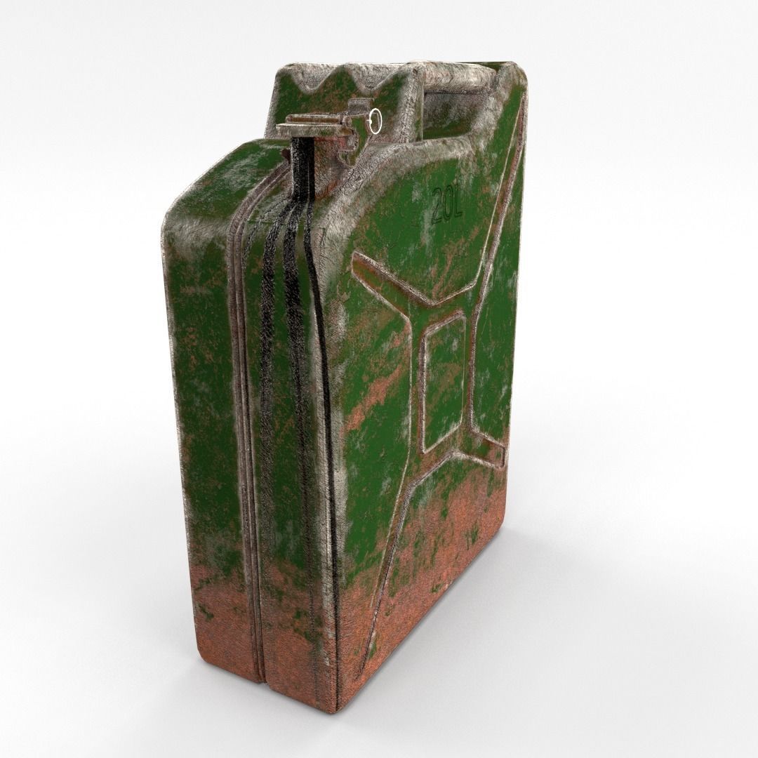 Jerry Can Weathered PBR Low-poly 3D model_4