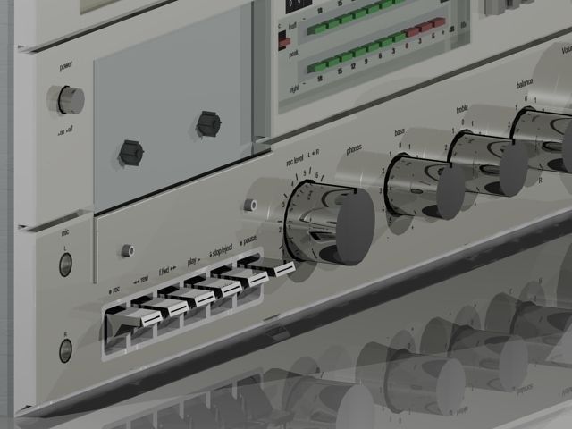 Stereo System SS111 - Silver 3D print model_2