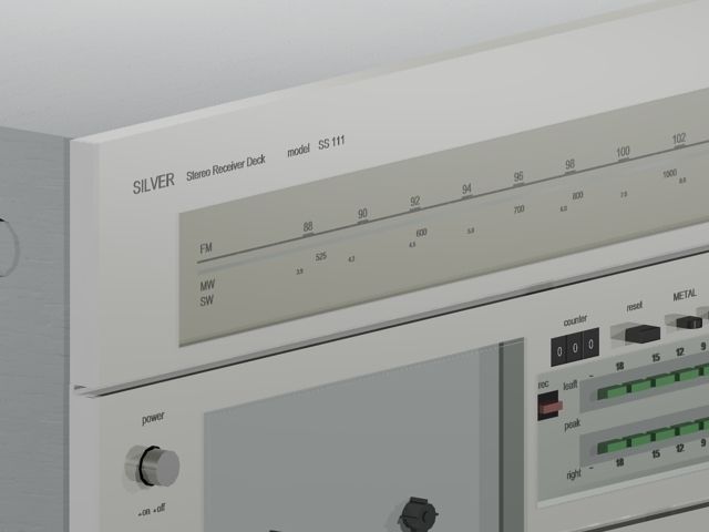 Stereo System SS111 - Silver 3D print model_1