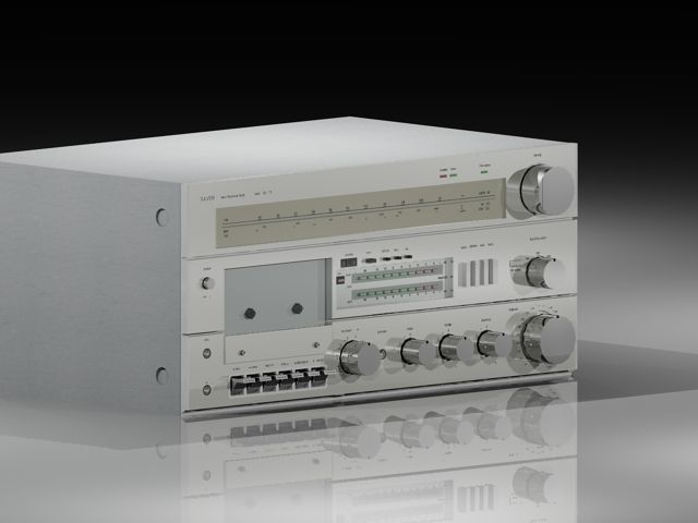 Stereo System SS111 - Silver 3D print model_3