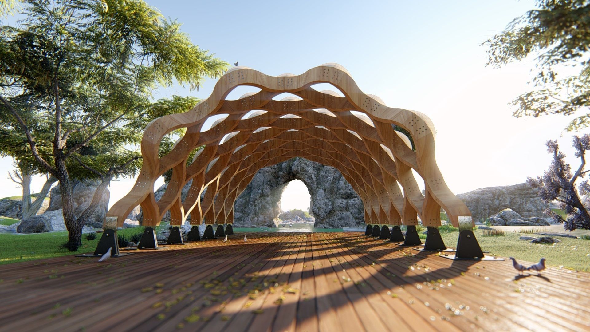 Pergola Modern design 3D model_2