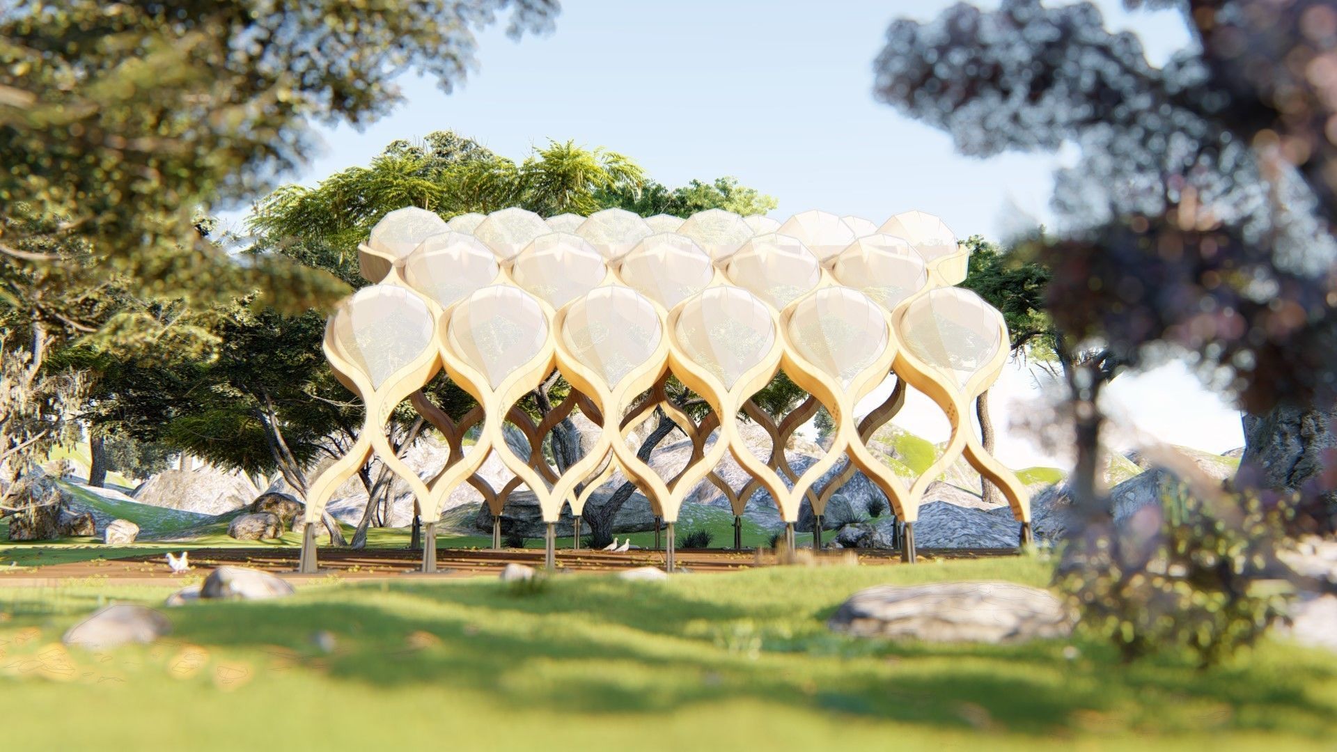 Pergola Modern design 3D model_1