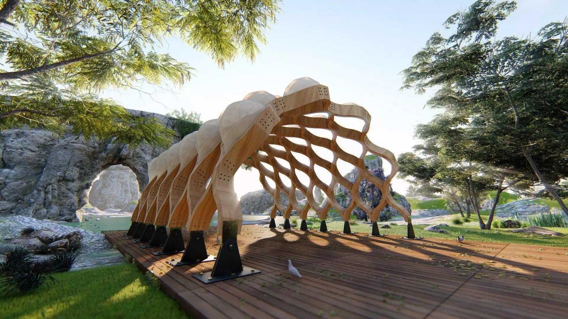 Pergola Modern design 3D model_0