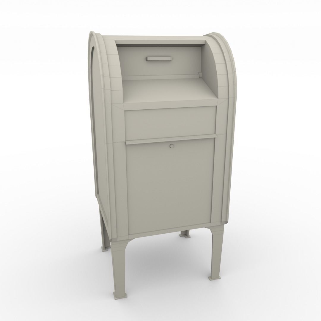 Mailbox Lowpoly Weathered PBR Low-poly 3D model_13