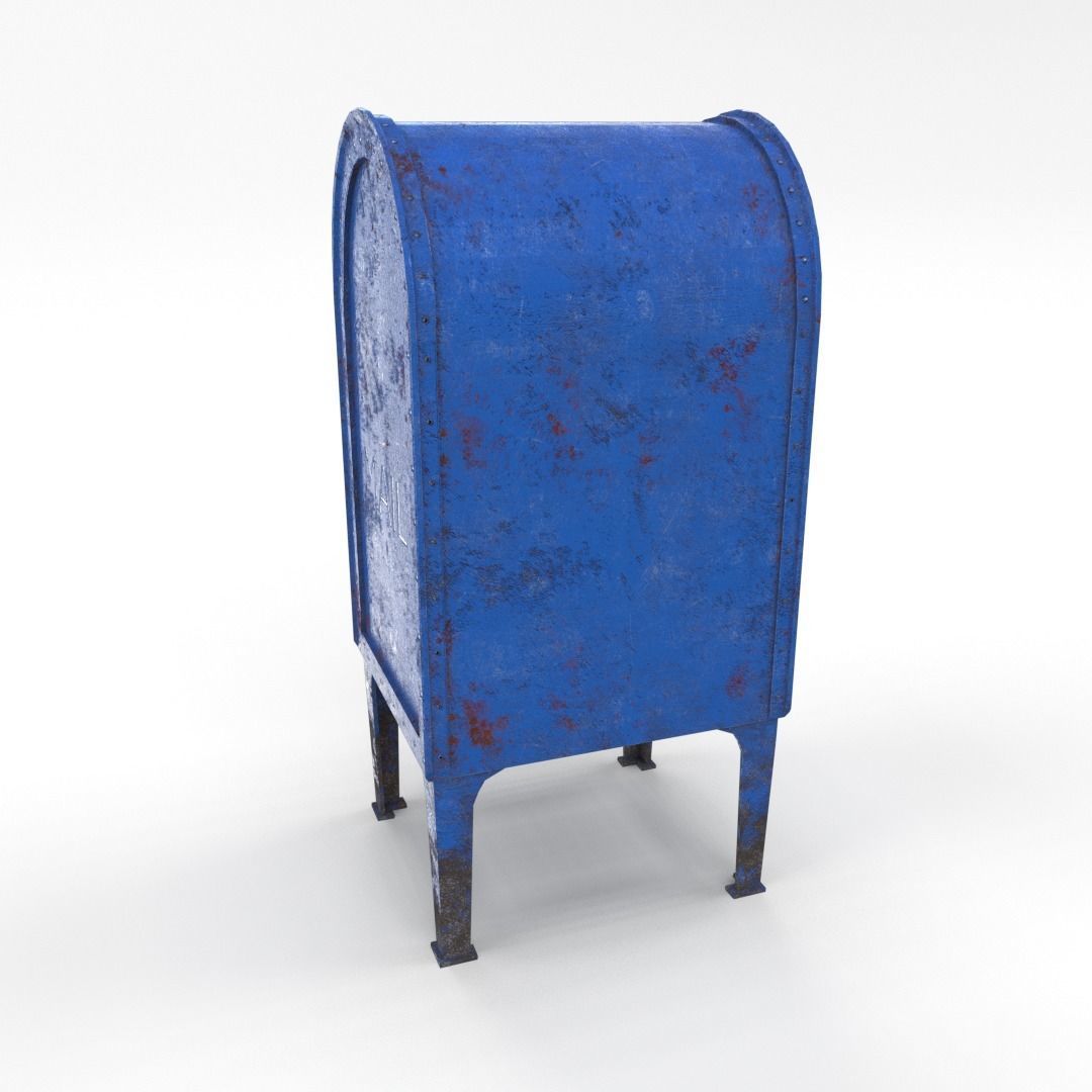 Mailbox Lowpoly Weathered PBR Low-poly 3D model_3