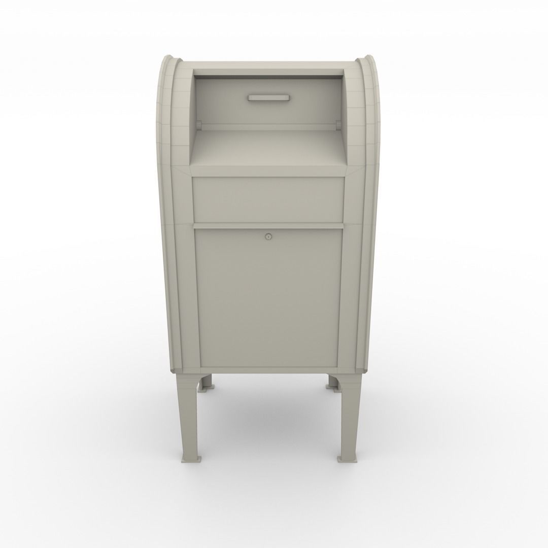 Mailbox Lowpoly Weathered PBR Low-poly 3D model_6