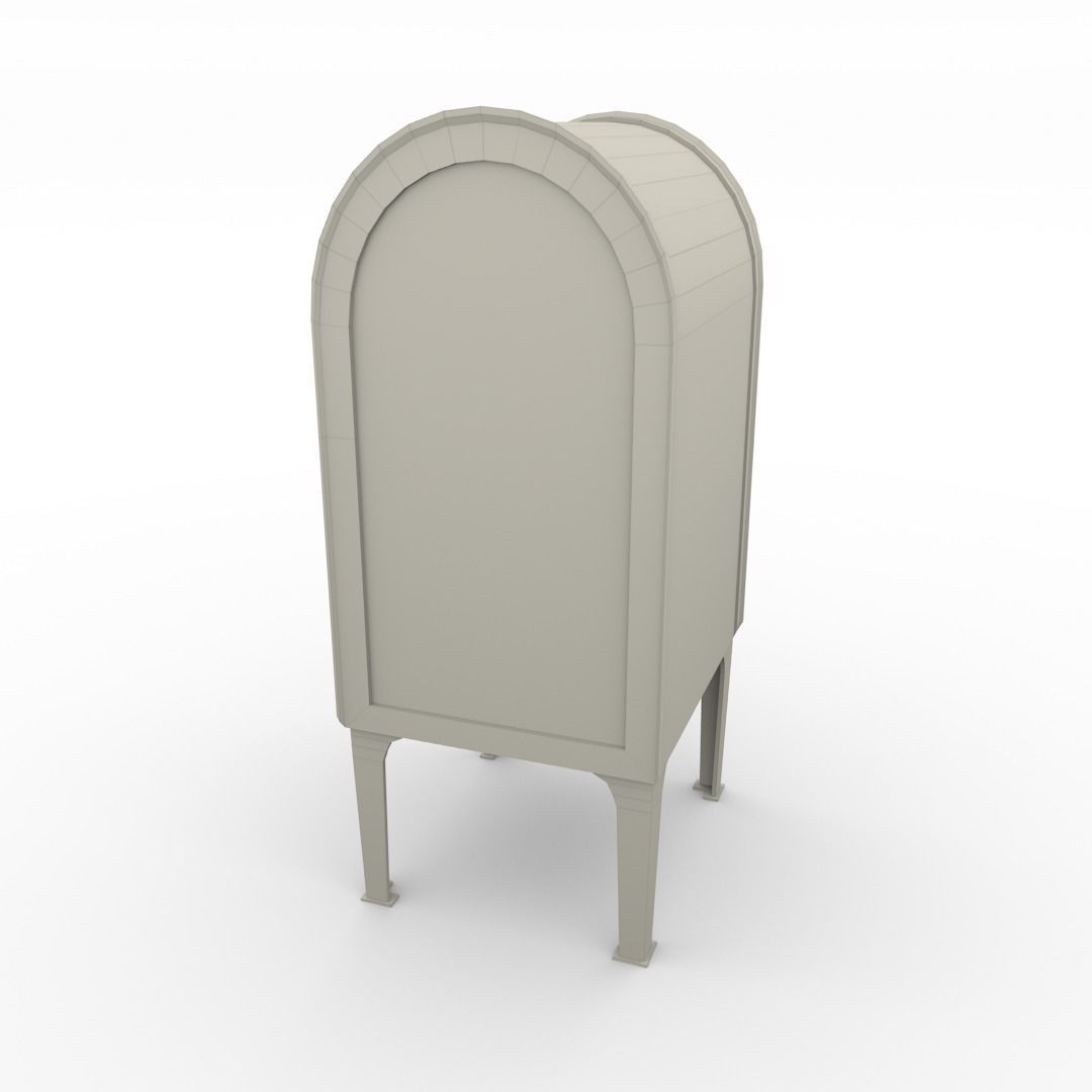 Mailbox Lowpoly Weathered PBR Low-poly 3D model_8