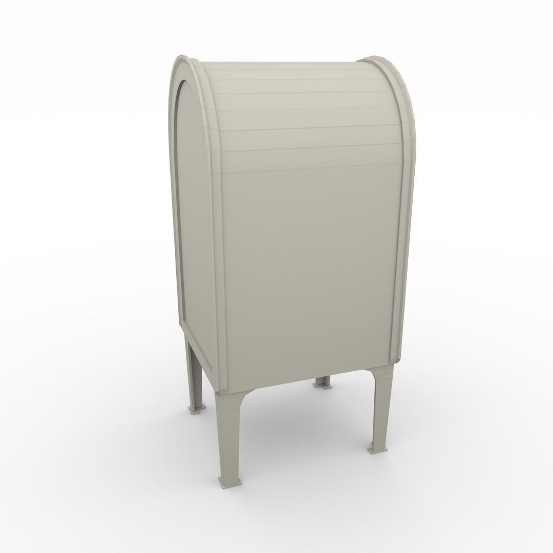 Mailbox Lowpoly Weathered PBR Low-poly 3D model_9