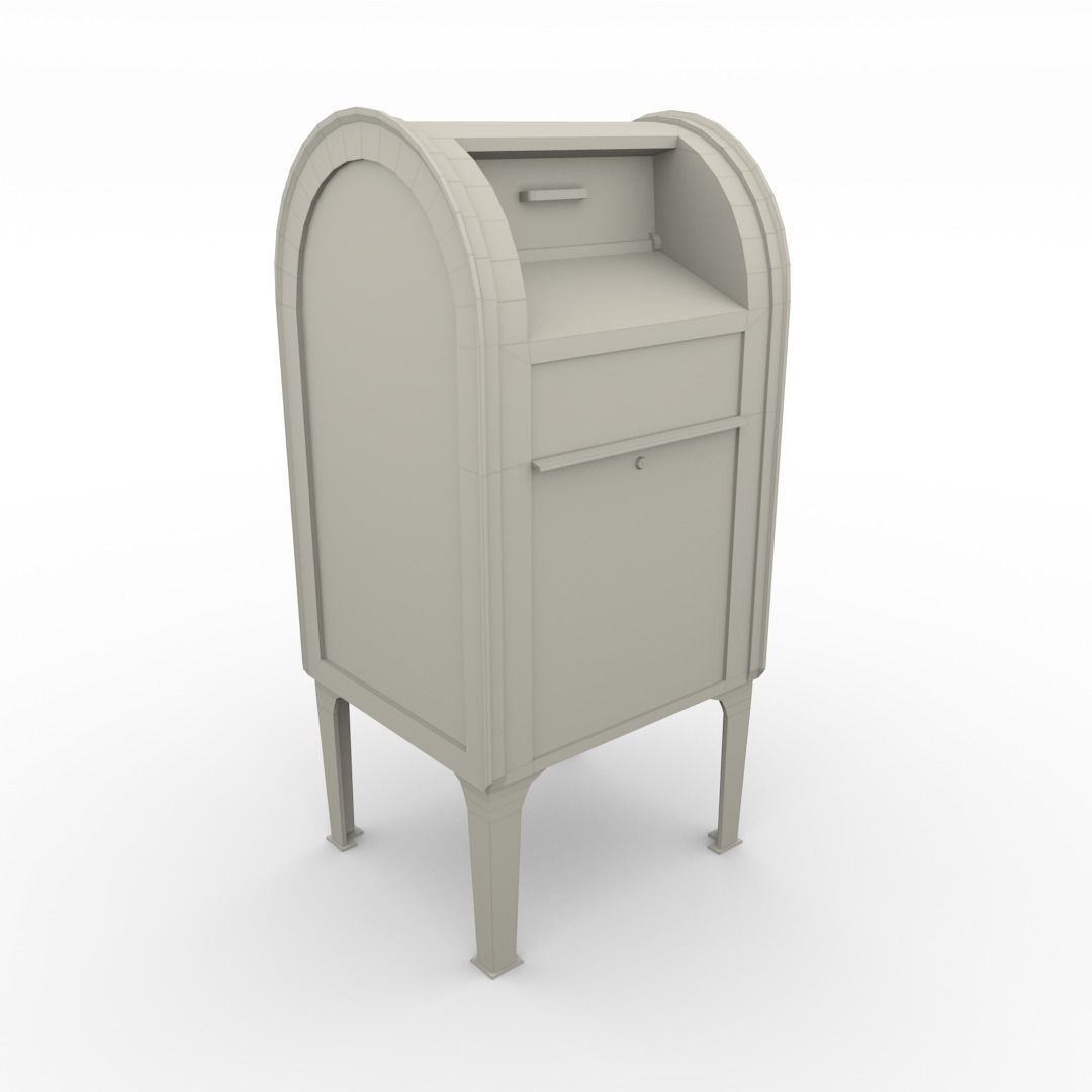 Mailbox Lowpoly Weathered PBR Low-poly 3D model_12