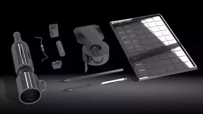 Random items set Low-poly 3D model