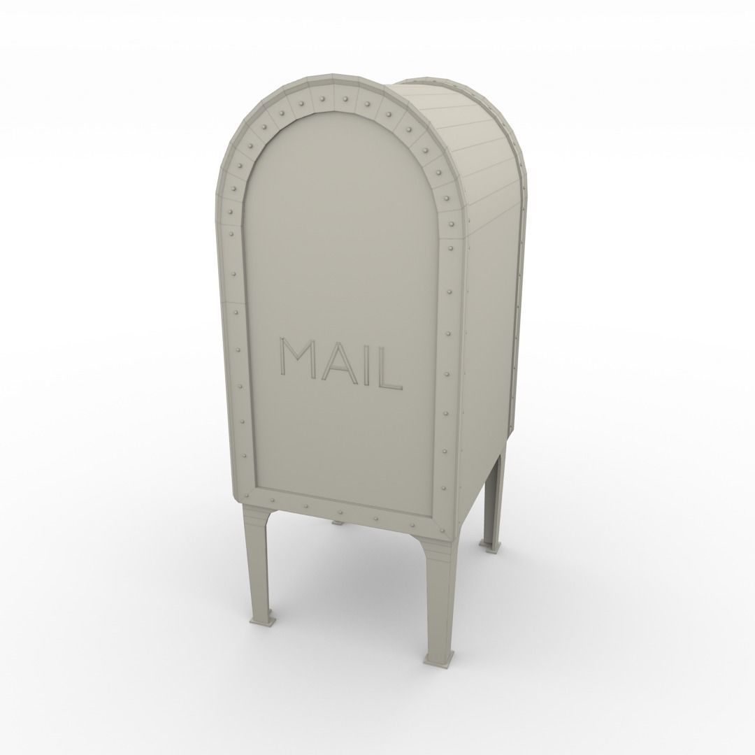 Mailbox PBR mail box Low-poly 3D model_8