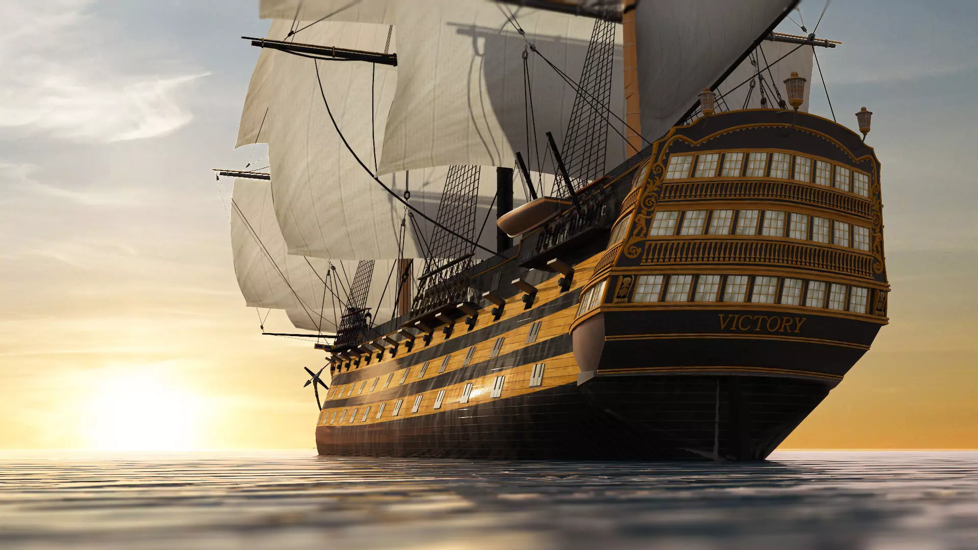 HMS VICTORY SHIP Low-poly 3D model_0