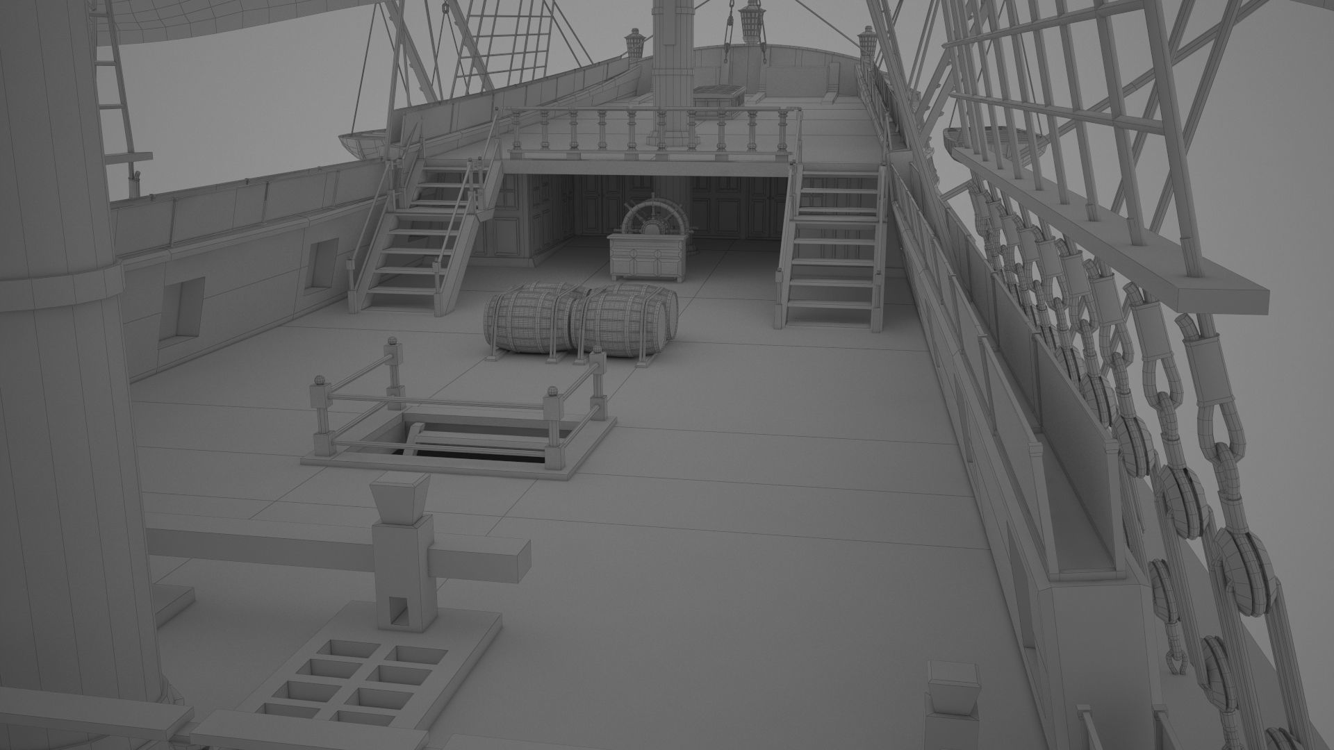 HMS VICTORY SHIP Low-poly 3D model_17