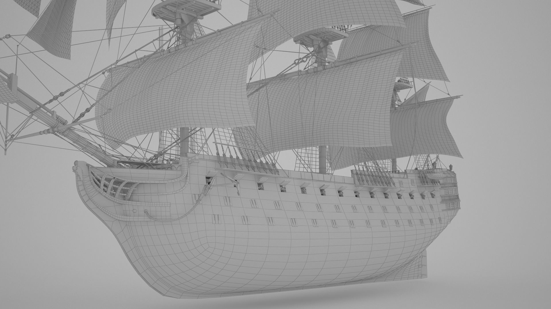 HMS VICTORY SHIP Low-poly 3D model_9