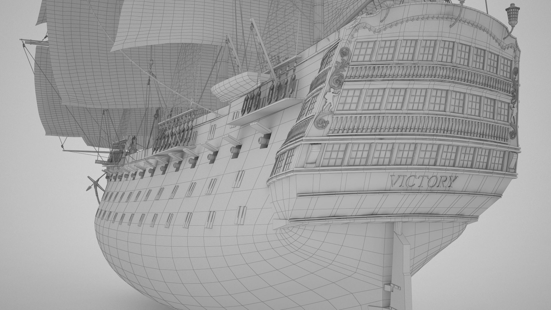 HMS VICTORY SHIP Low-poly 3D model_13