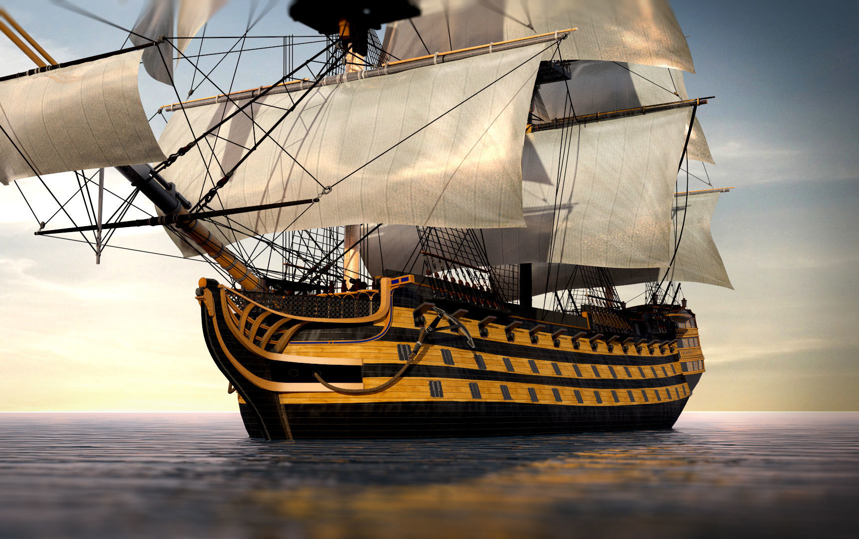 HMS VICTORY SHIP Low-poly 3D model_1