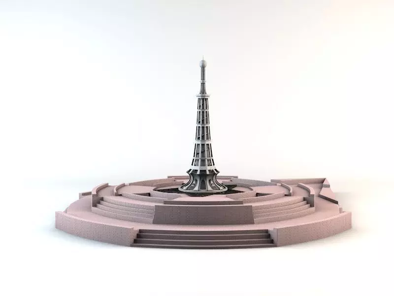 Minar-e-Pakistan Tower Low-poly 3D model_0