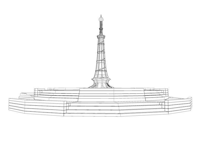 Minar-e-Pakistan Tower Low-poly 3D model_17