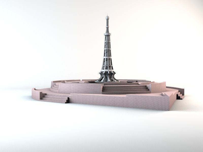 Minar-e-Pakistan Tower Low-poly 3D model_11
