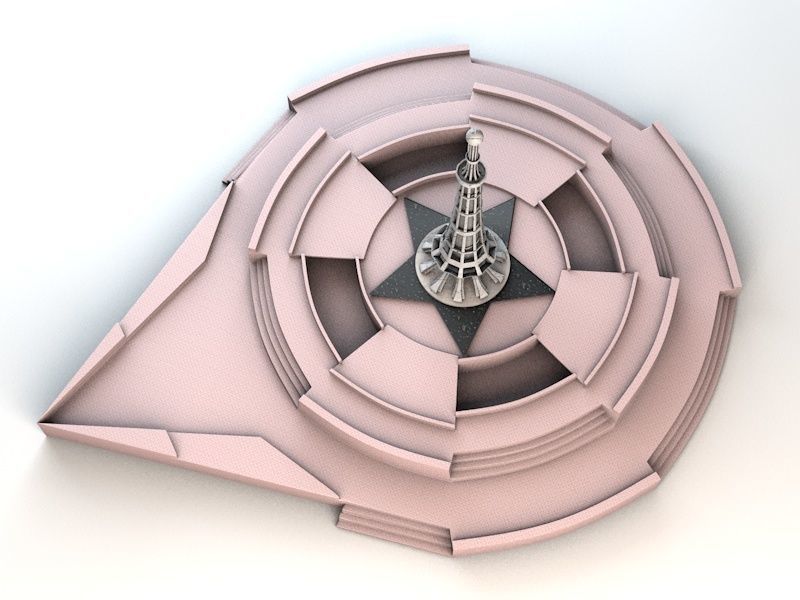 Minar-e-Pakistan Tower Low-poly 3D model_10