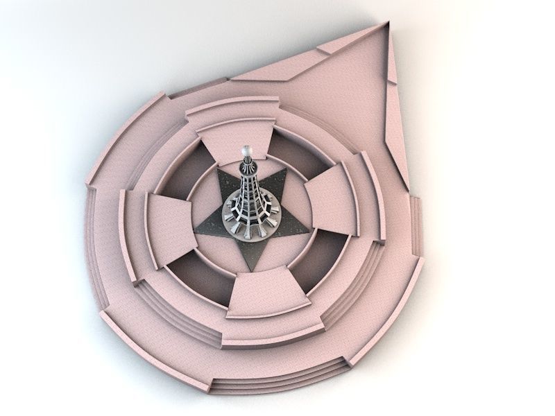 Minar-e-Pakistan Tower Low-poly 3D model_3