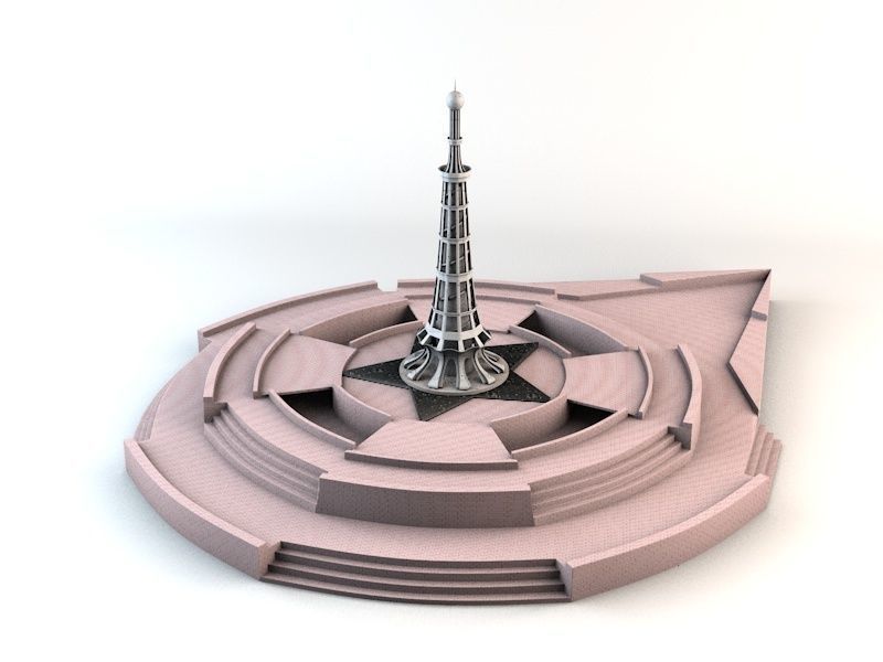 Minar-e-Pakistan Tower Low-poly 3D model_1