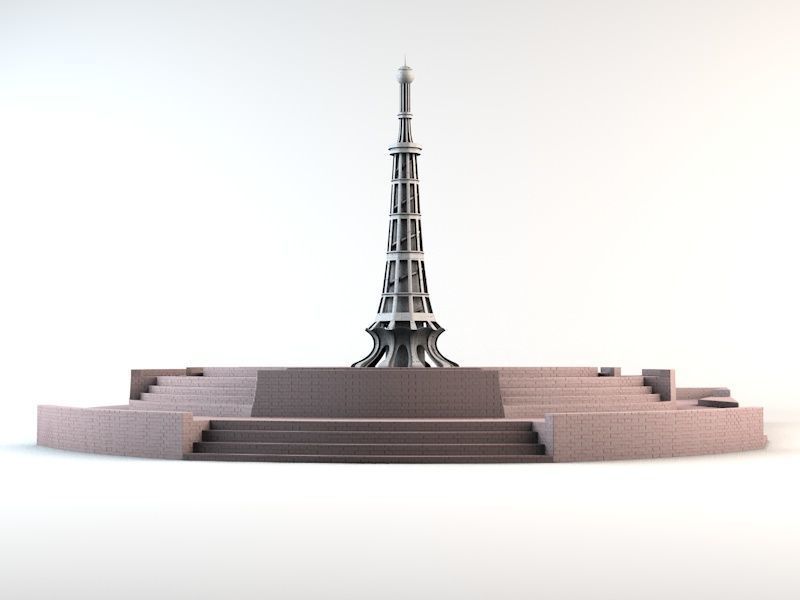 Minar-e-Pakistan Tower Low-poly 3D model_4