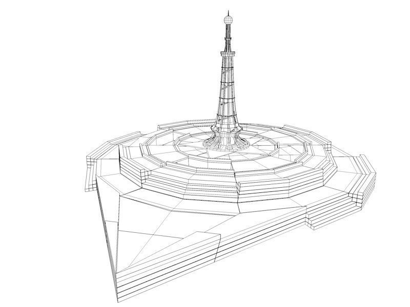 Minar-e-Pakistan Tower Low-poly 3D model_16