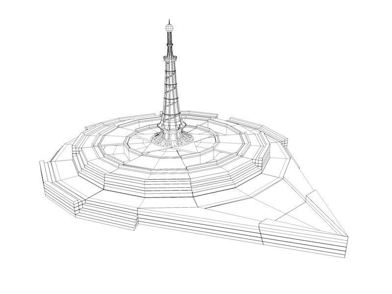 Minar-e-Pakistan Tower Low-poly 3D model_15