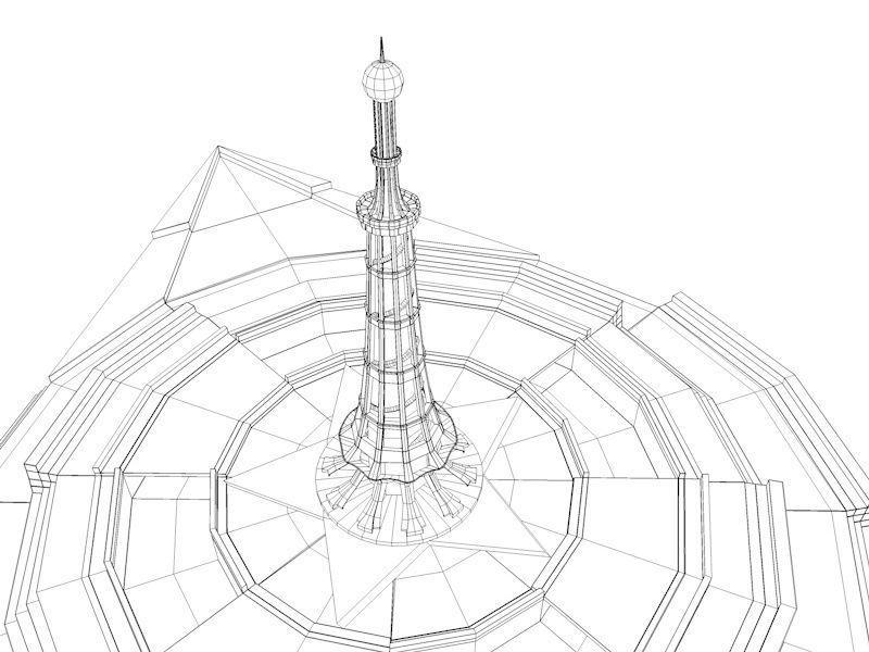 Minar-e-Pakistan Tower Low-poly 3D model_18