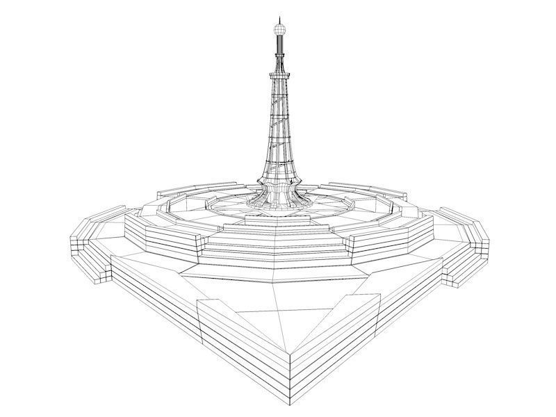Minar-e-Pakistan Tower Low-poly 3D model_19