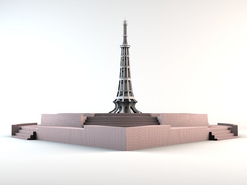 Minar-e-Pakistan Tower Low-poly 3D model_6