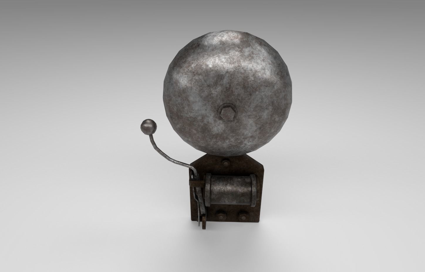 Vintage school bell Low-poly 3D model_1