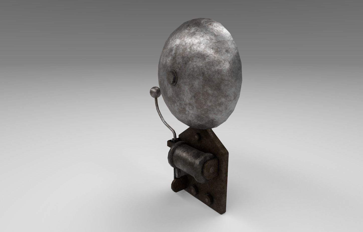 Vintage school bell Low-poly 3D model_2