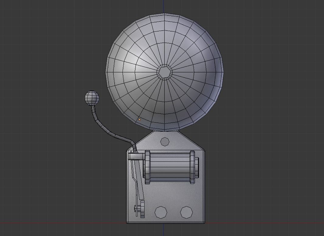 Vintage school bell Low-poly 3D model_4