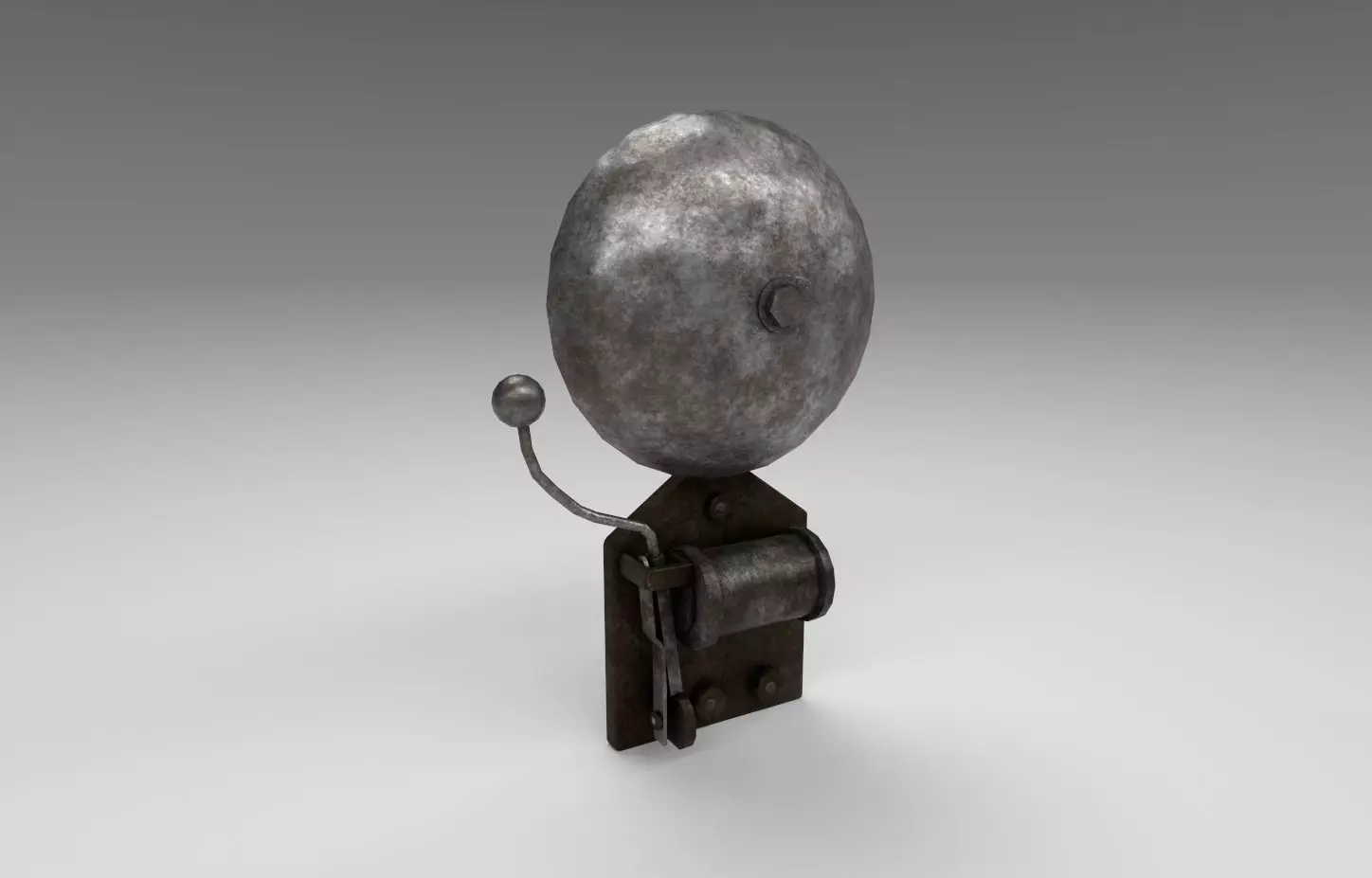 Vintage school bell Low-poly 3D model_0