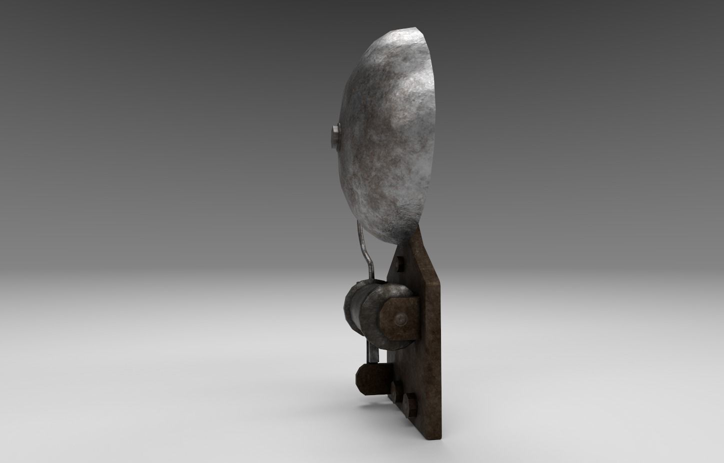 Vintage school bell Low-poly 3D model_3
